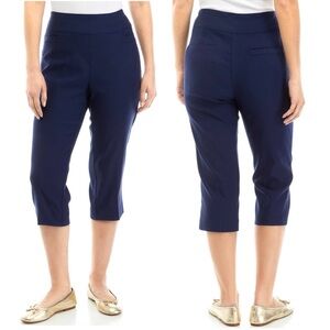 Kim Rogers Capris Straight Leg, Tummy Control, Womens, Color Blue, Size 12P